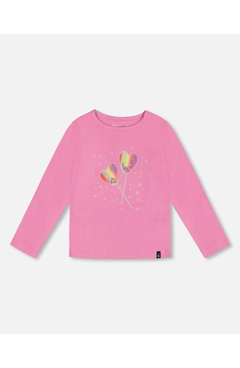 Deux par Deux Girl's Long Sleeve T-Shirt Pink, Main, color, 