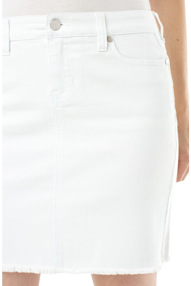 Liverpool Fray Hem Denim Skirt, Alternate, color, BRIGHT WHITE