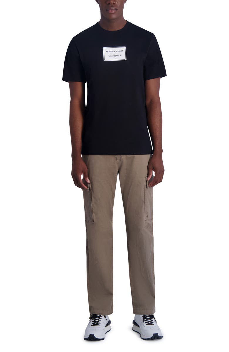 KARL LAGERFELD PARIS Latitude Longitude Cotton Graphic T-Shirt, Alternate, color, 
