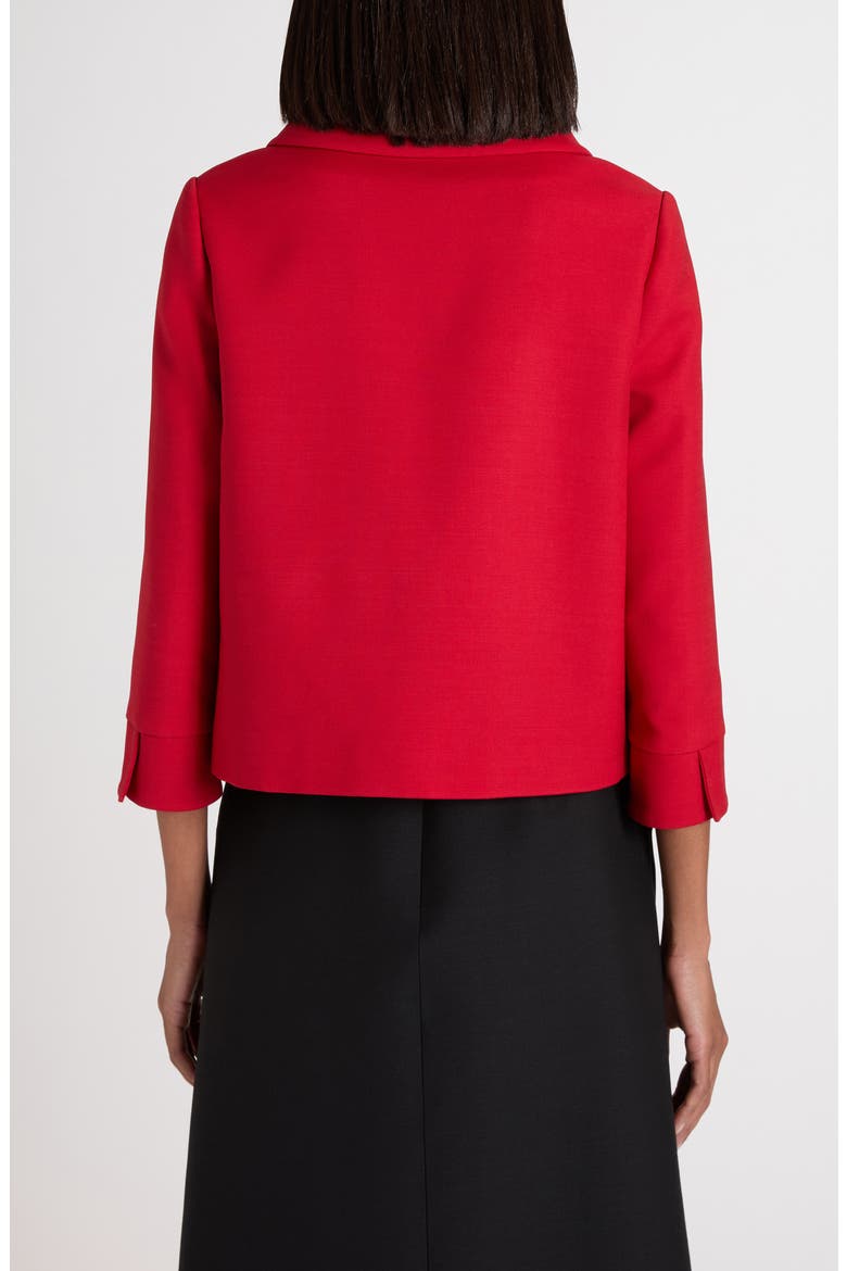 Crepe Couture Jacket, Alternate, color, DARK RED