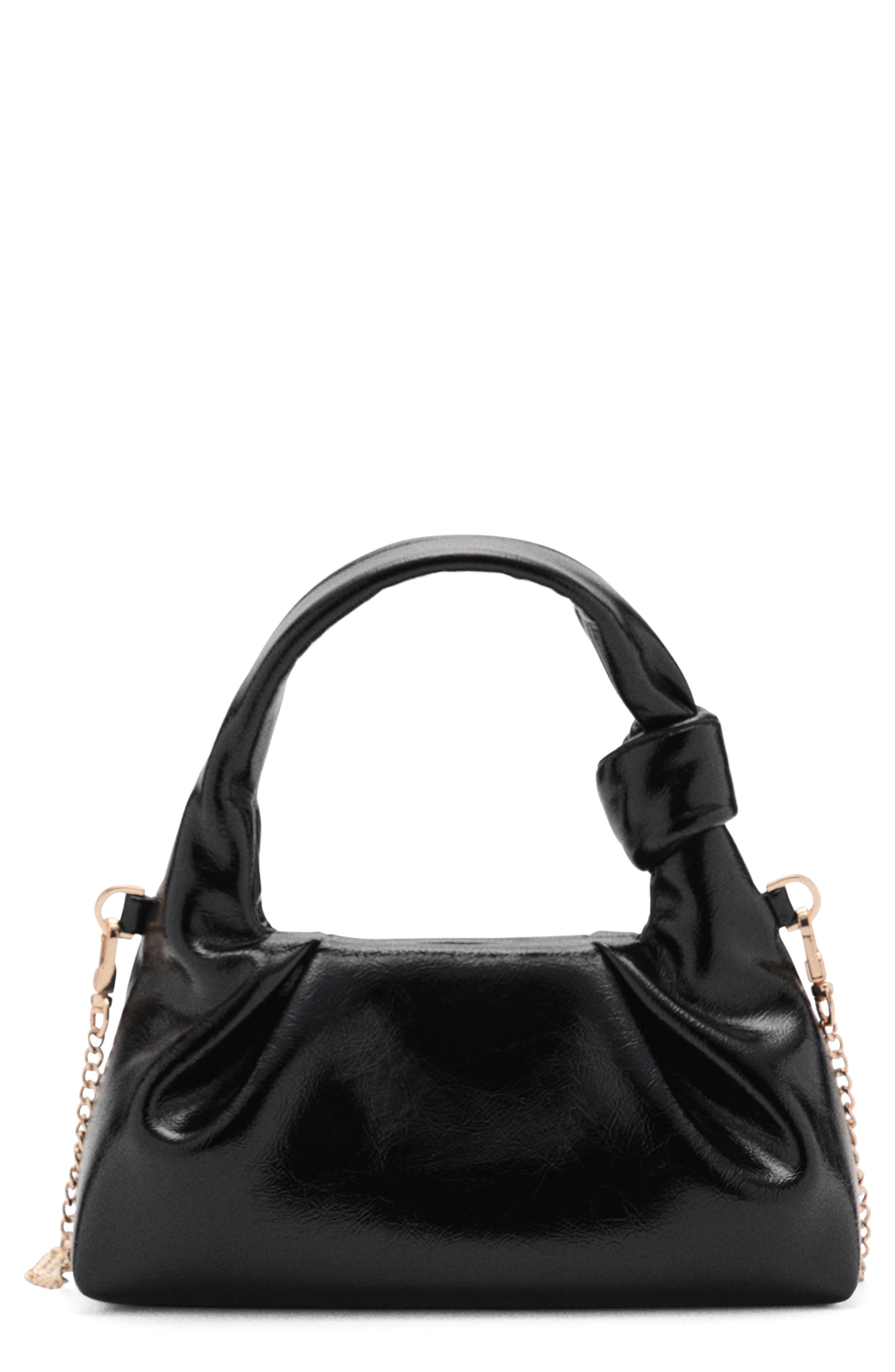 MANGO Mini Faux Leather Handbag, Main, color, 