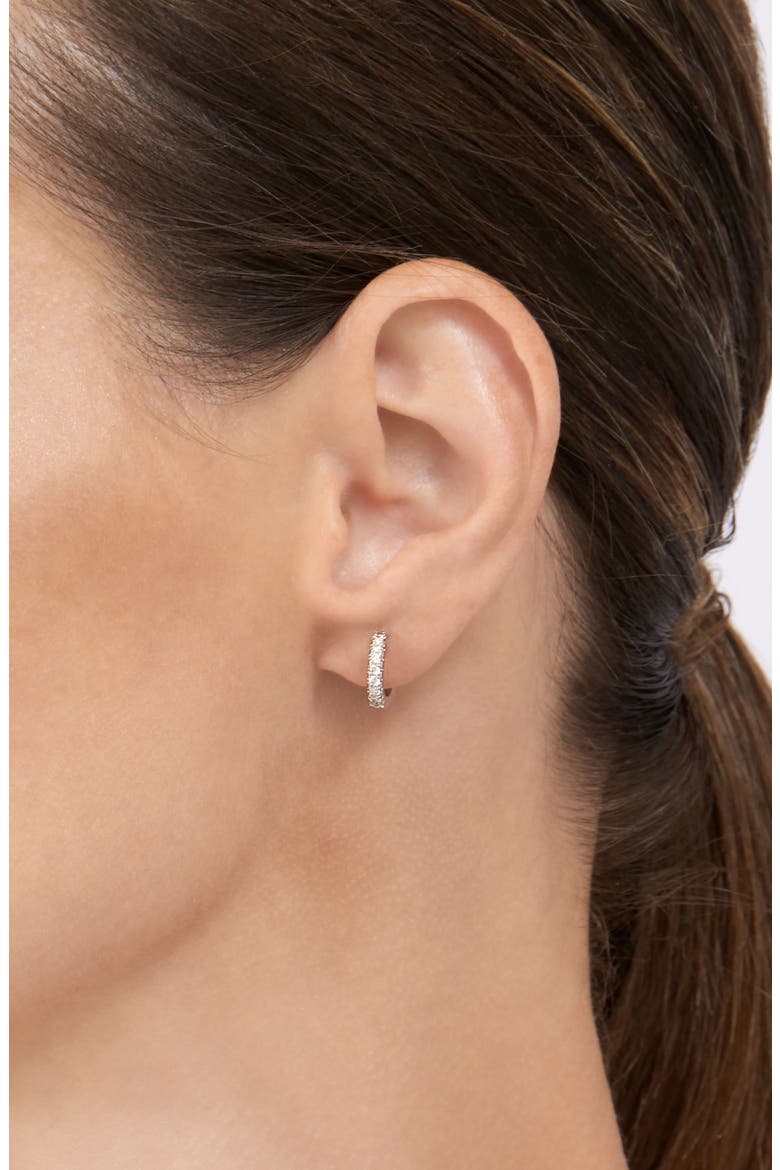 Set of 2 Clover of Hoop Earrings, Alternate, color, SILVER