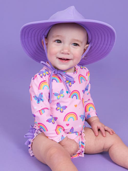 Rufflebutts Baby Girls Long Sleeve Upf50+ One Piece Rash Guard In Multi