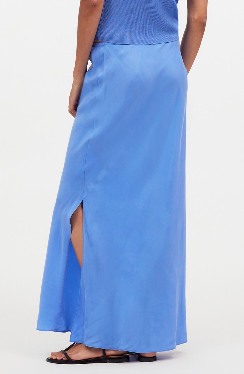 Madewell Drawstring Maxi Slip Skirt, Alternate, color, Celeste