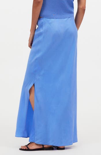 Drawstring Maxi Slip Skirt