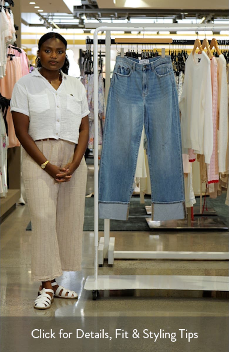 Eastside High Waist Cuff Crop Straight Leg Jeans, sales video thumbnail