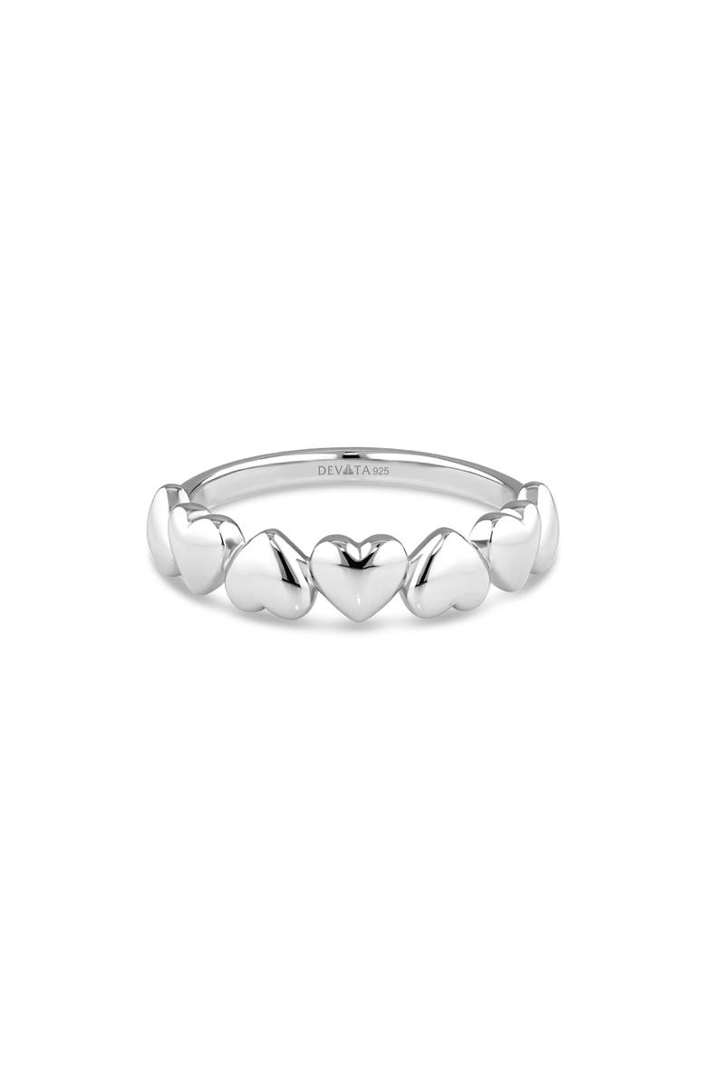 DEVATA Sweetheart Band Ring, Alternate, color, Silver