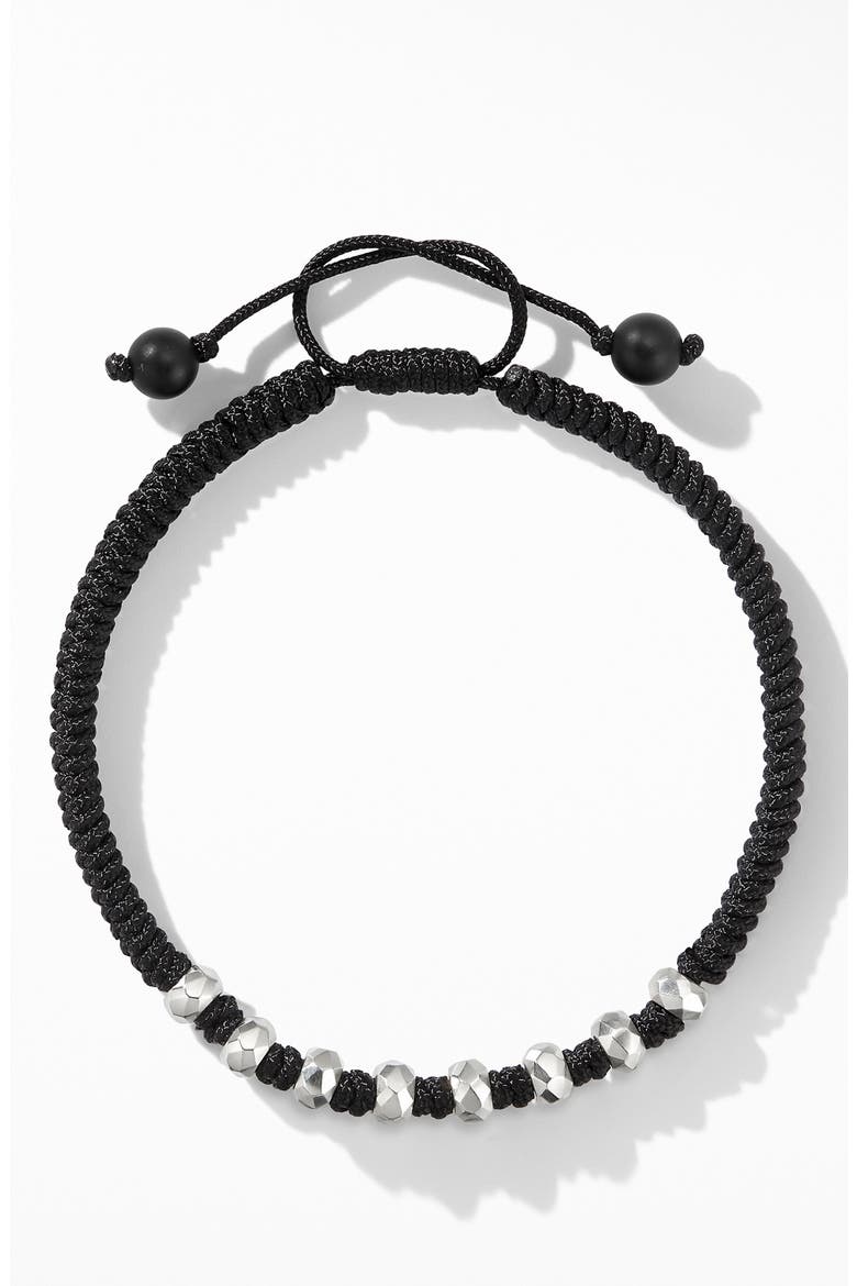Spiritual Beads Fortune Woven Bracelet with Black Onyx in Sterling Silver, Alternate, color, SILVER/ BLACK ONYX
