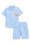 Kids' Yarn Dyed Seersucker Short Sleeve Button-Up Shirt & Shorts Set