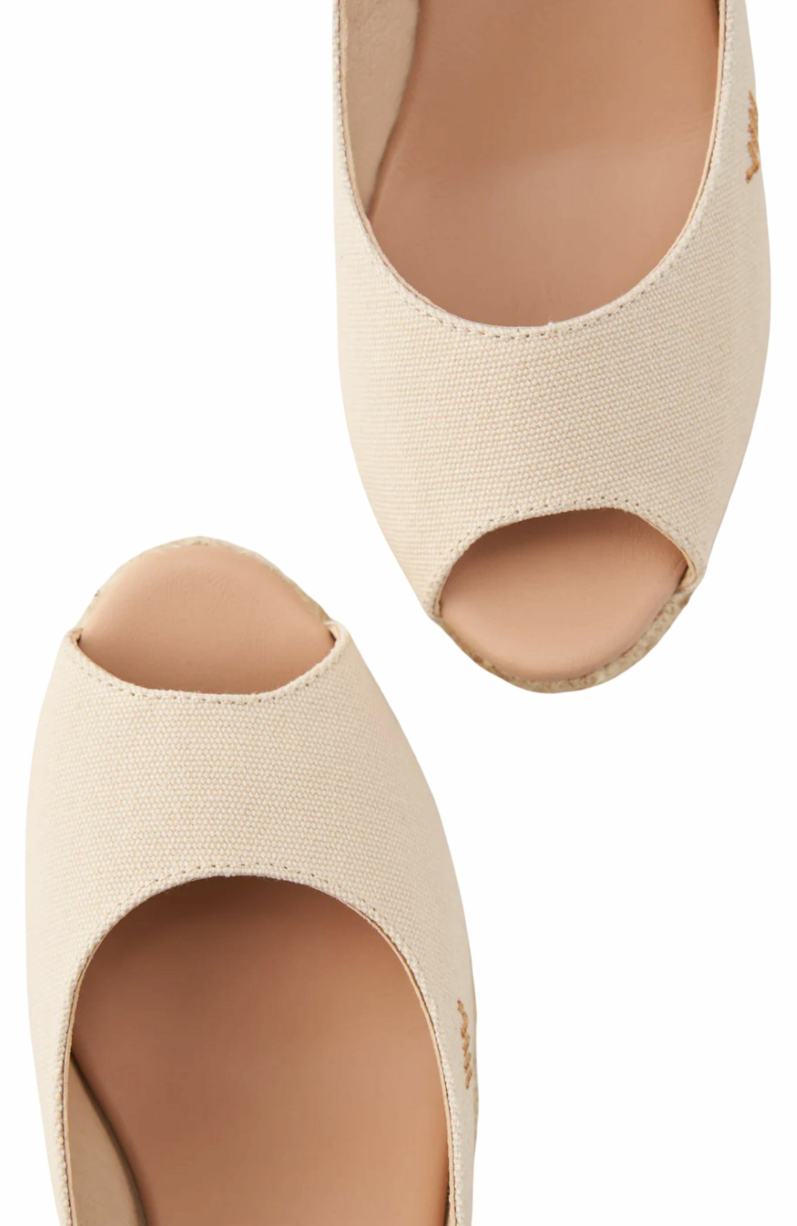 Gavina Canvas Espadrille Sandal Wedges, Alternate, color, Beige