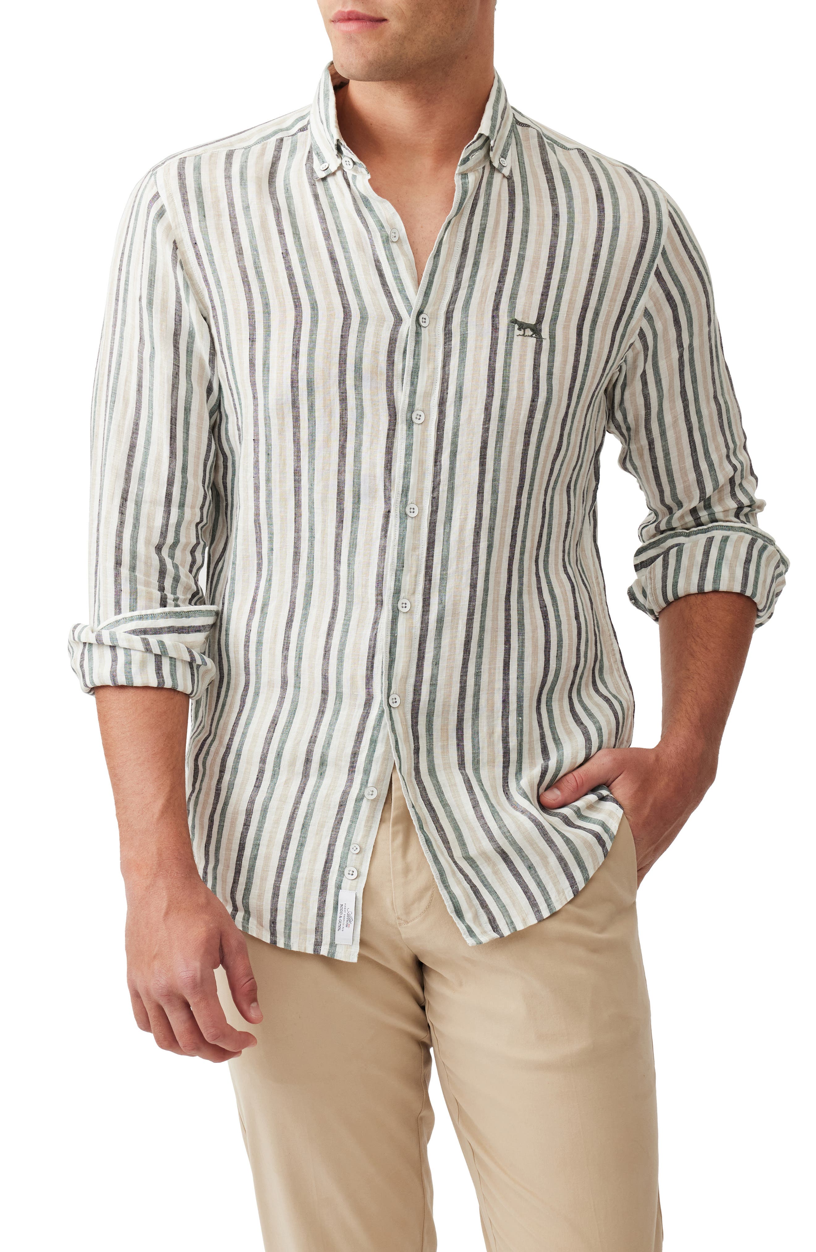 Rodd & Gunn Gimmerburn Stripe Linen Button-Up Shirt