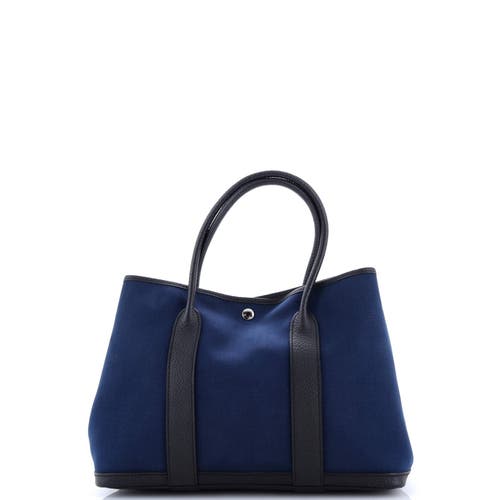 Pre-owned Hermes Hermes Garden Party Tote Toile And Leather 36