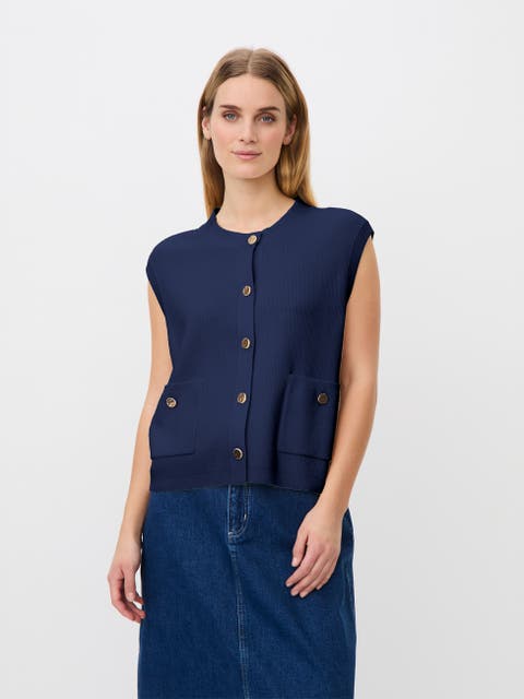 MaLossan Button-Front Knit Vest