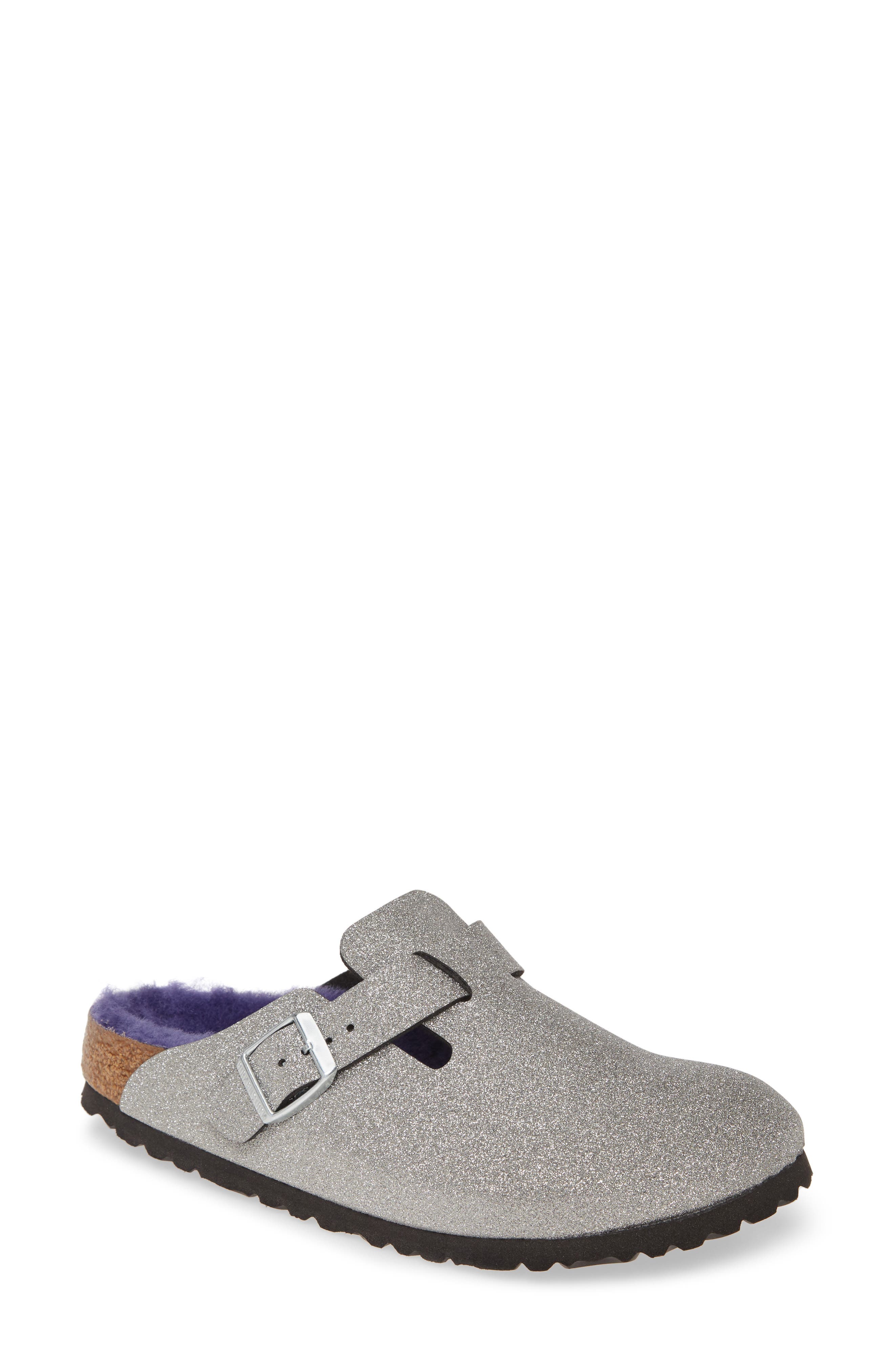 Birkenstock Boston Genuine Shearling Giltter Dust Clog, Main, color, 