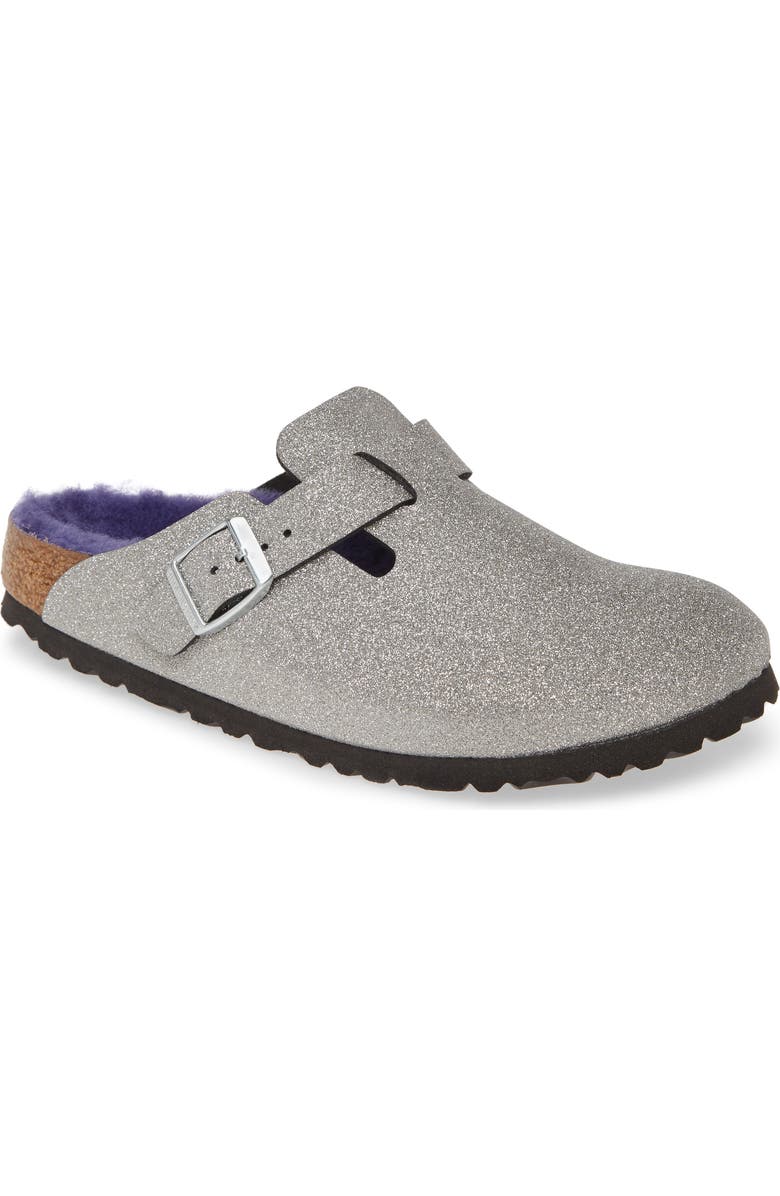Birkenstock Boston Genuine Shearling Giltter Dust Clog, Main, color,