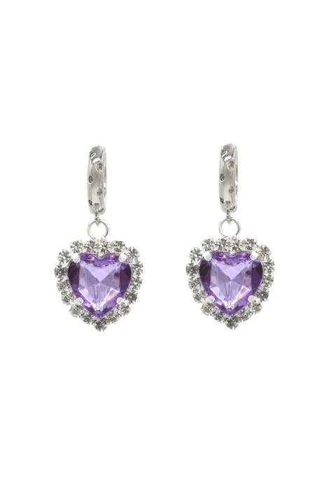 Silver Earrings With Heart Pendant