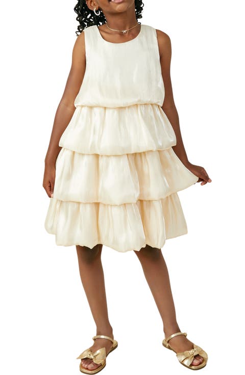 Kids' Textured Shimmery Bubble Tiered Dress