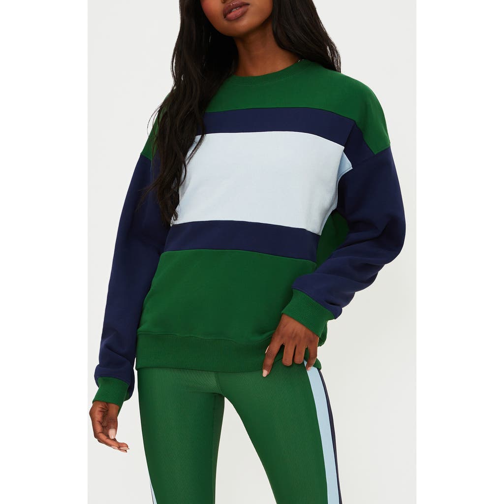 Beach Riot Devyn Oversized Crew-neck Sweatshirt In Green