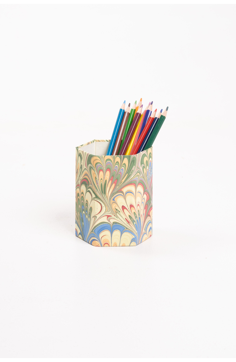 Inner Child Hand-Marbled Pencil Holder Organizer, Main, color, Multicolor