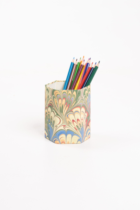 Hand-Marbled Pencil Holder Organizer