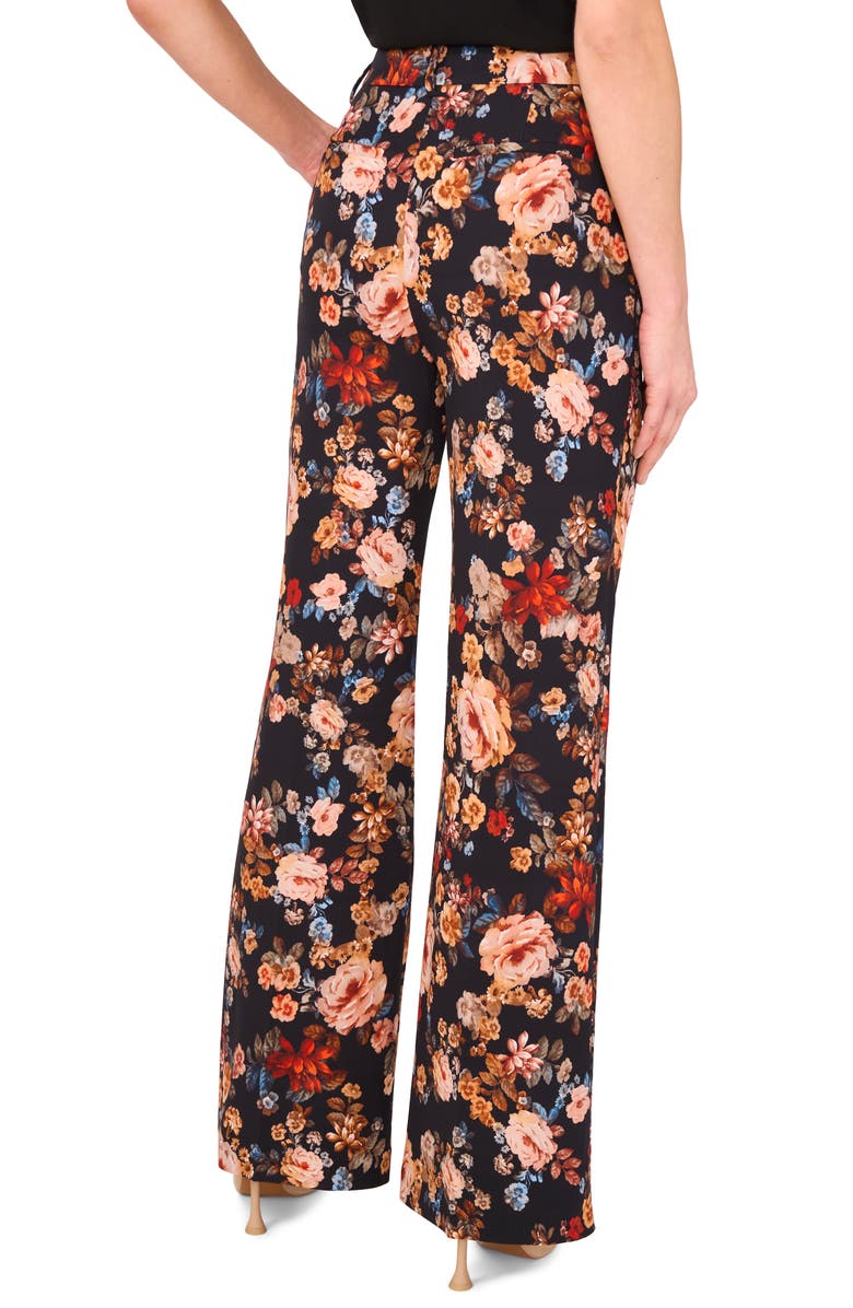 Ted Baker Floral Pants, Alternate, color, Rich Black