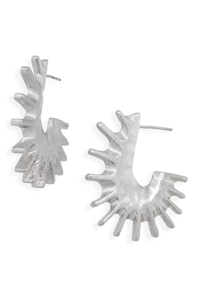 Hippocampe Hoop Earrings, Main, color, SILVER 980