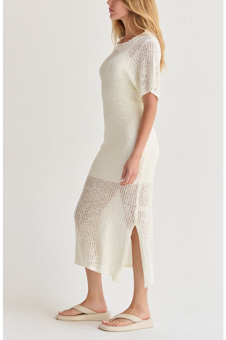 Netted Knit Dress, Alternate, color, Ivory