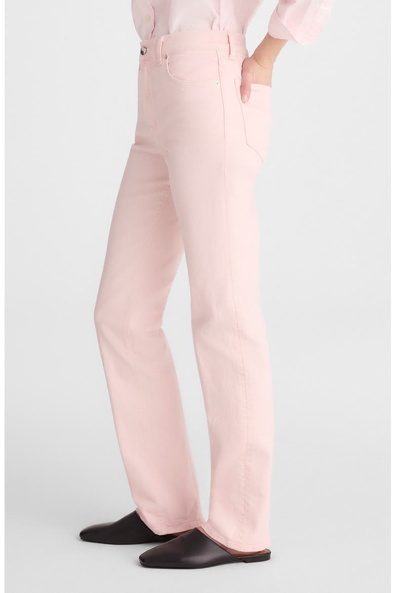 The Longline Garment Dyed High Waist Straight Leg Jeans, Alternate, color, PALE PINK