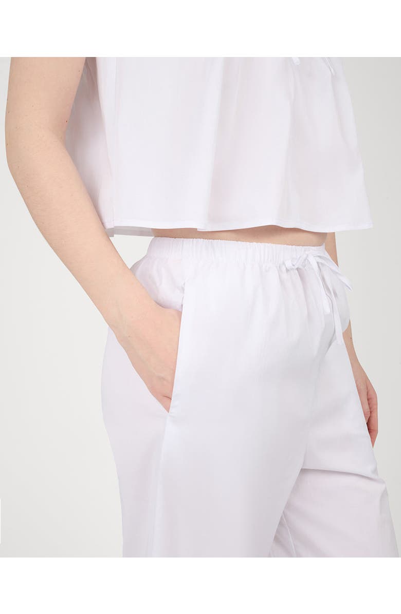 WeWoreWhat Straight Tie Waist Pant, Alternate, color, Classic White