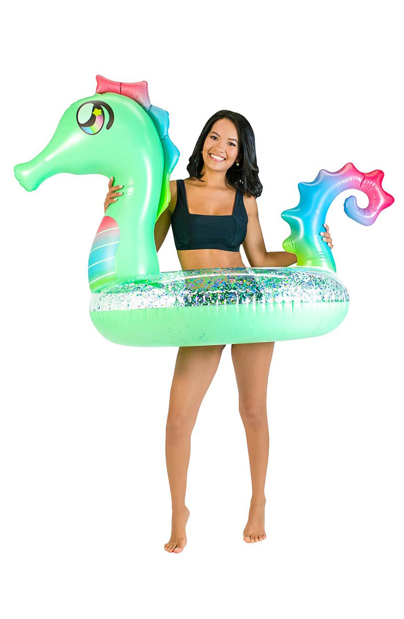 POOLCANDY Seahorse Glitter Tube Pool Float | Nordstromrack
