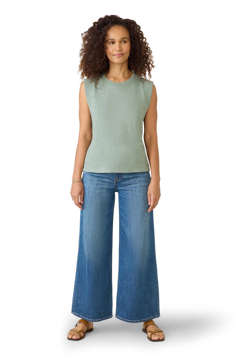 Sunwashed Slub Muscle Tank, Alternate, color, SAGE CREEK