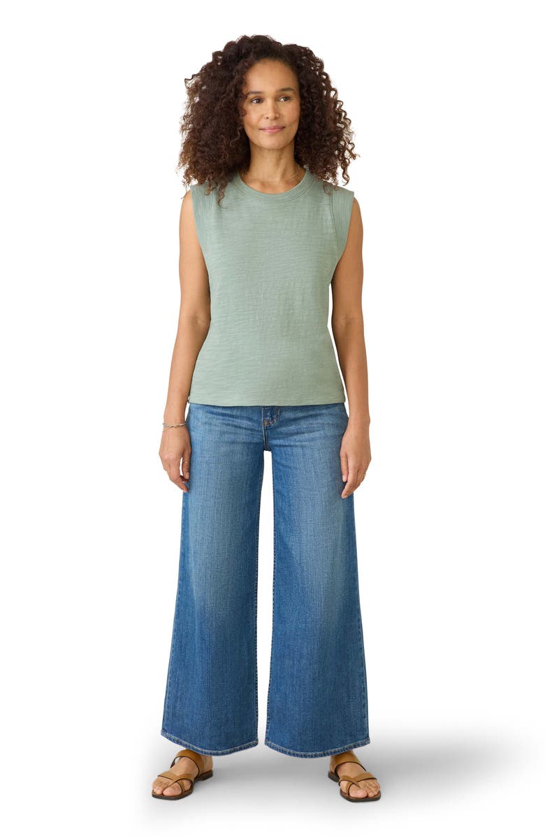 Faherty Sunwashed Slub Muscle Tank, Alternate, color, Sage Creek