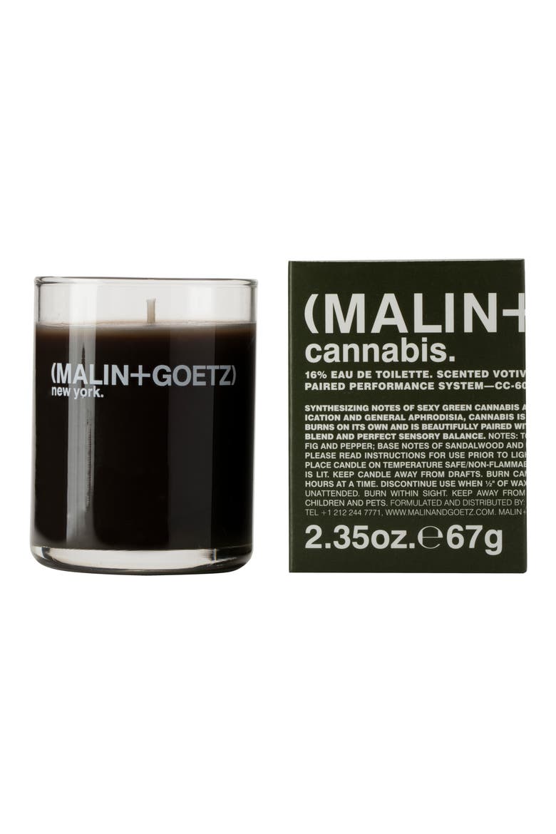 Cannabis Scented Votive Candle, Main, color, DARK GREEN