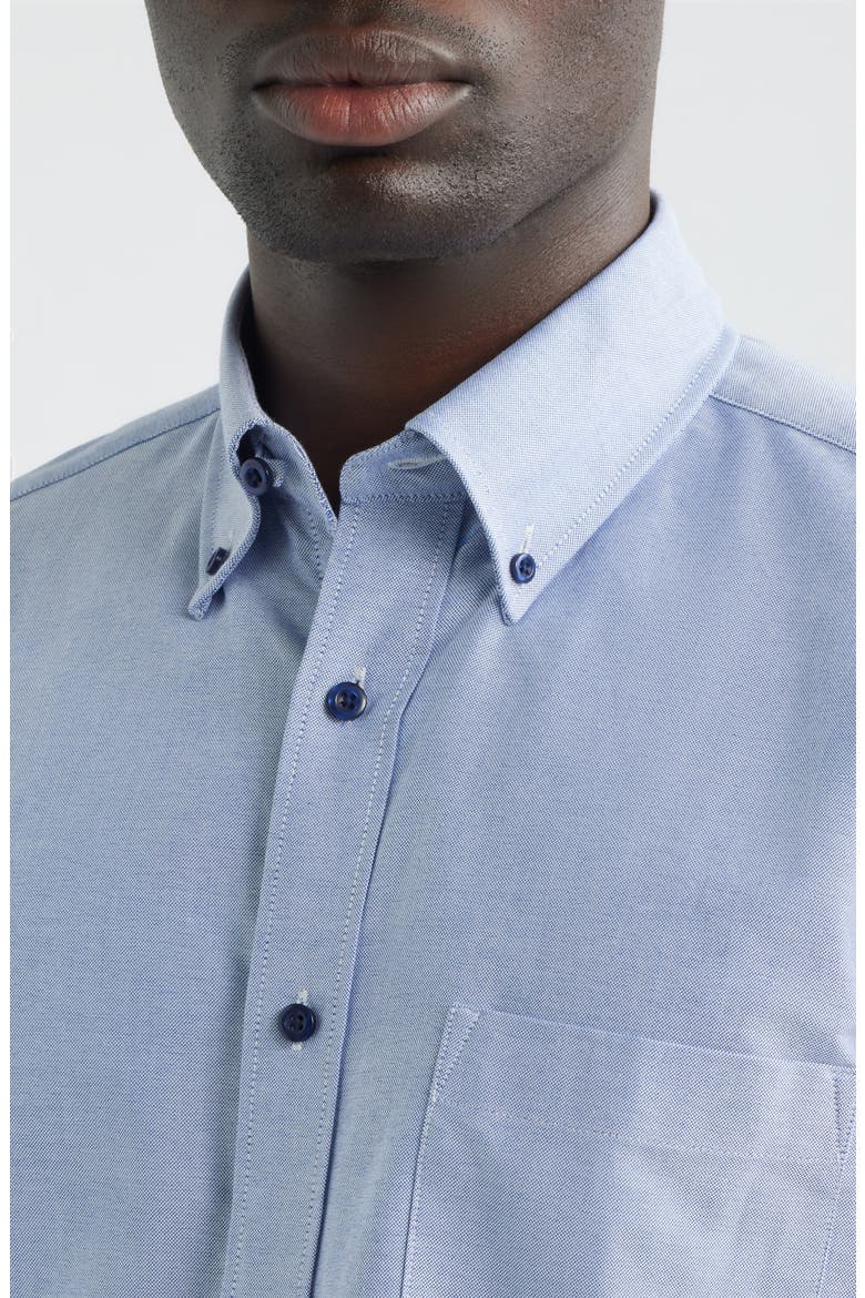 Regular Fit Solid Cotton Button-Down Oxford Shirt, Alternate, color, NAVY