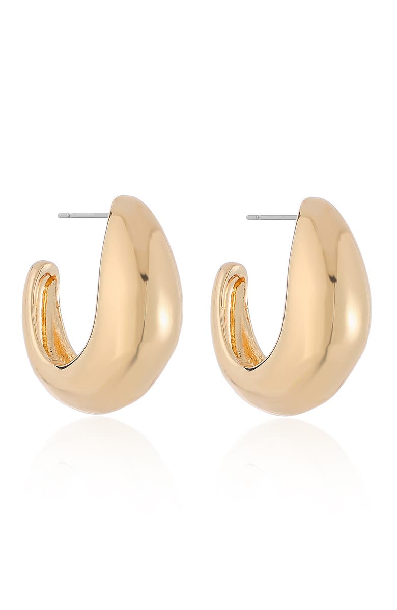 Ettika Smooth Hoop Earrings, Alternate, color, Gold