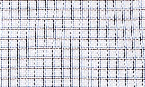 David Donahue Regular Fit Shadow Check Cotton Dobby Dress Shirt In White