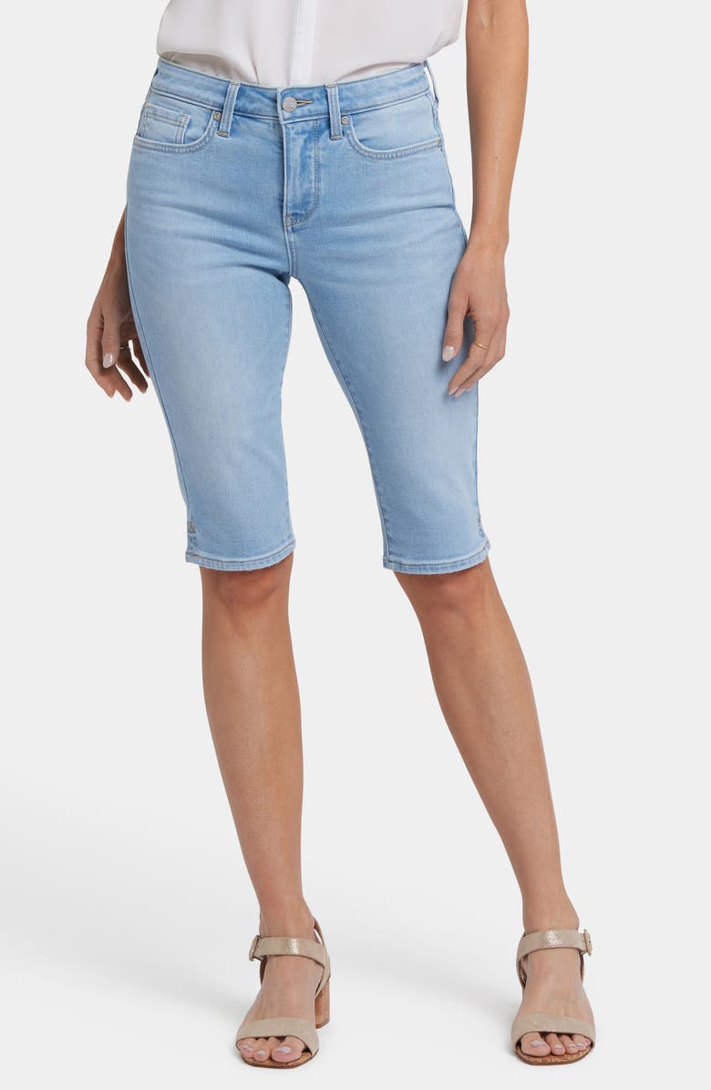 NYDJ Sophie Side Slit Denim Shorts, Main, color, Canary Beach