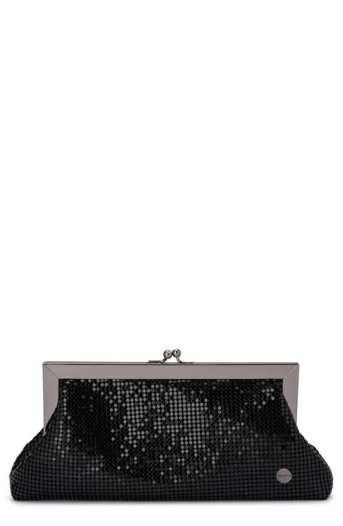 Olga Berg Zara Mesh Frame Clutch in Black 