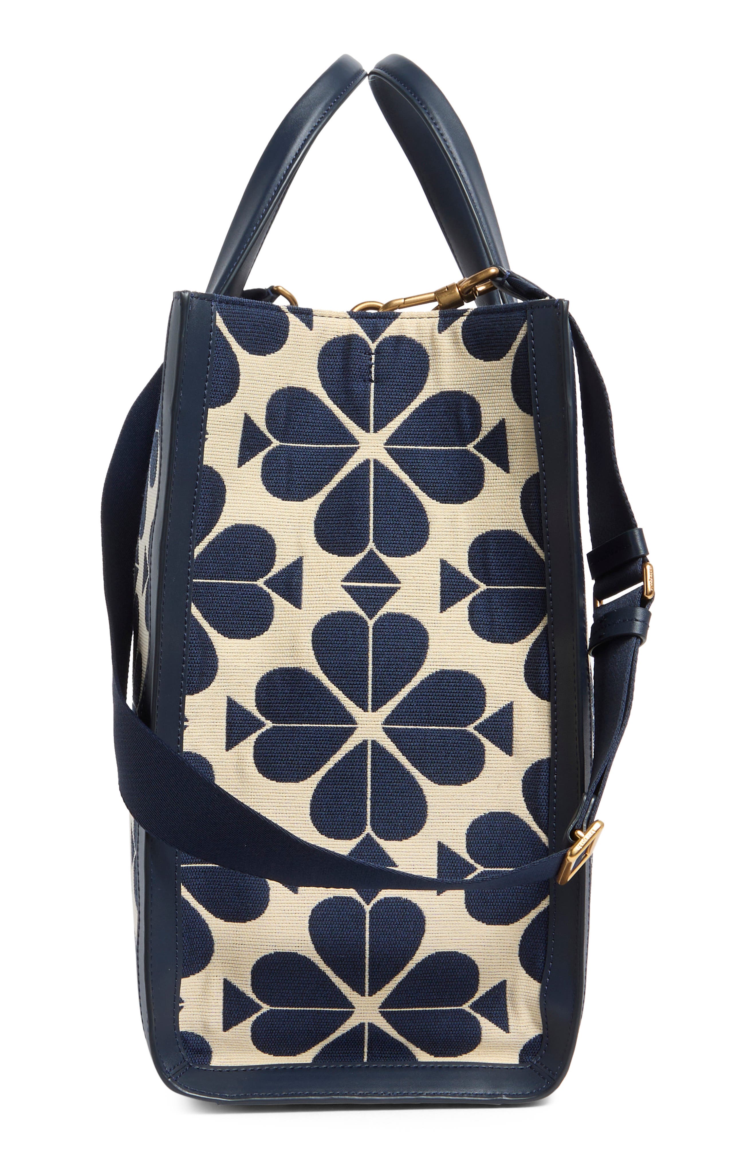 Kate Spade New York oversize spade flower jacquard stripe manhattan tote bag, Alternate, color, 
