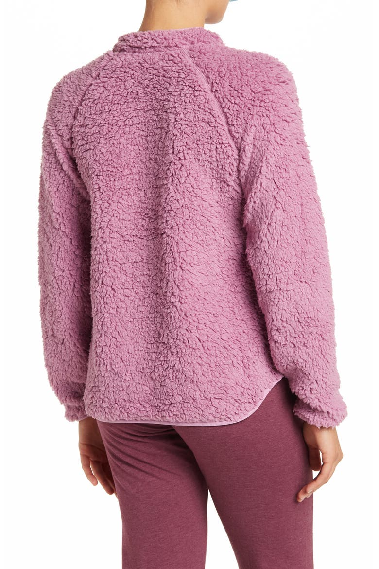 Aura Faux Shearling Zip Front Jacket, Alternate, color, PINK GALE