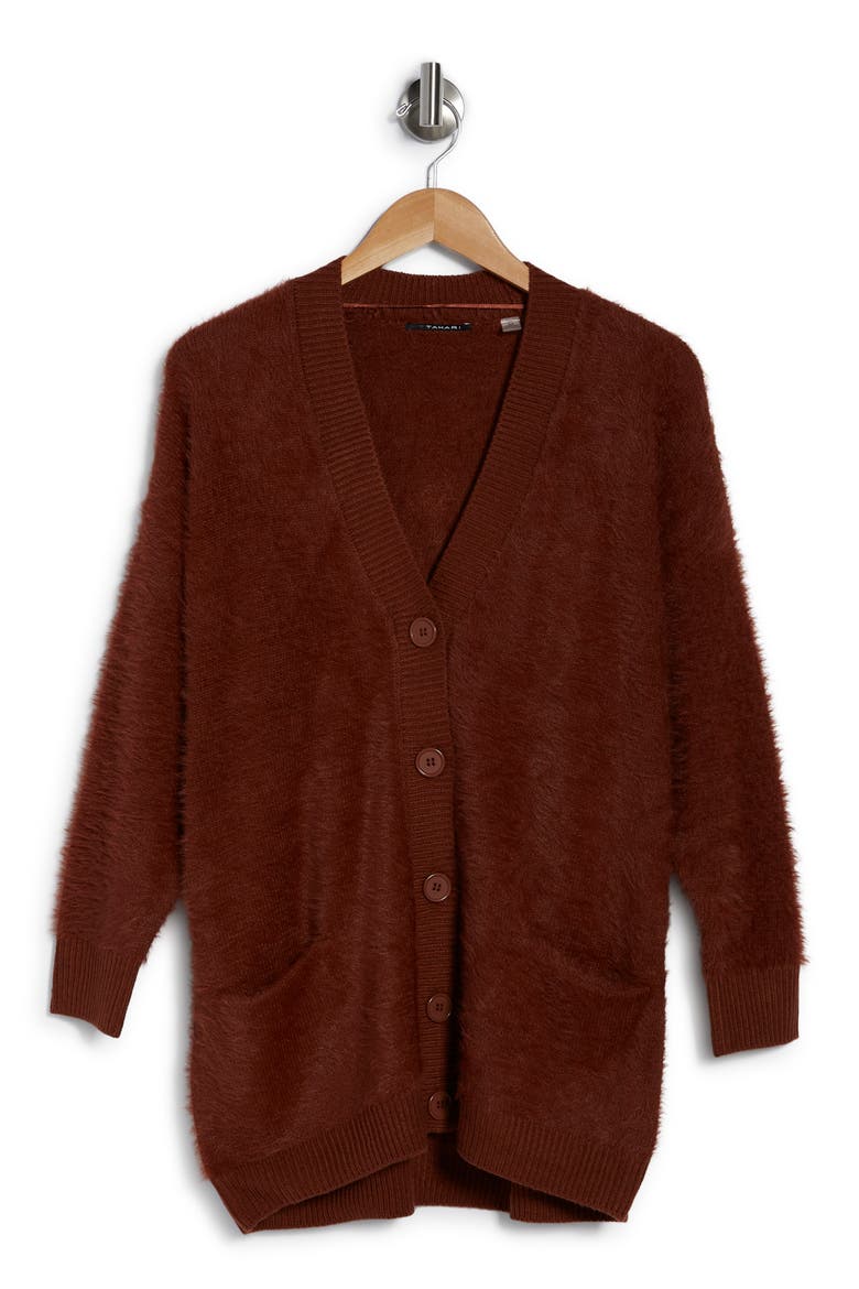 Eyelash Cardigan, Alternate, color, CHESTNUT