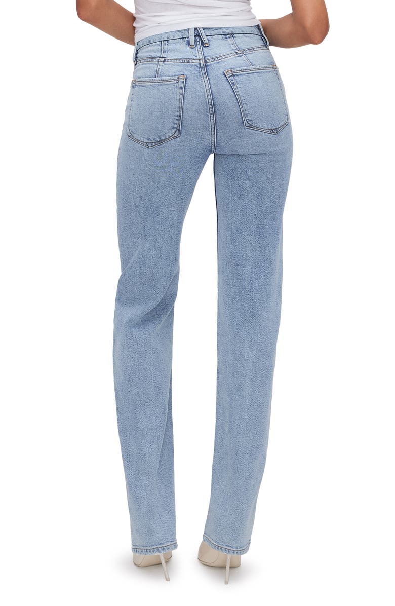 Good American Good Icon High Waist Straight Leg Jeans, Alternate, color,