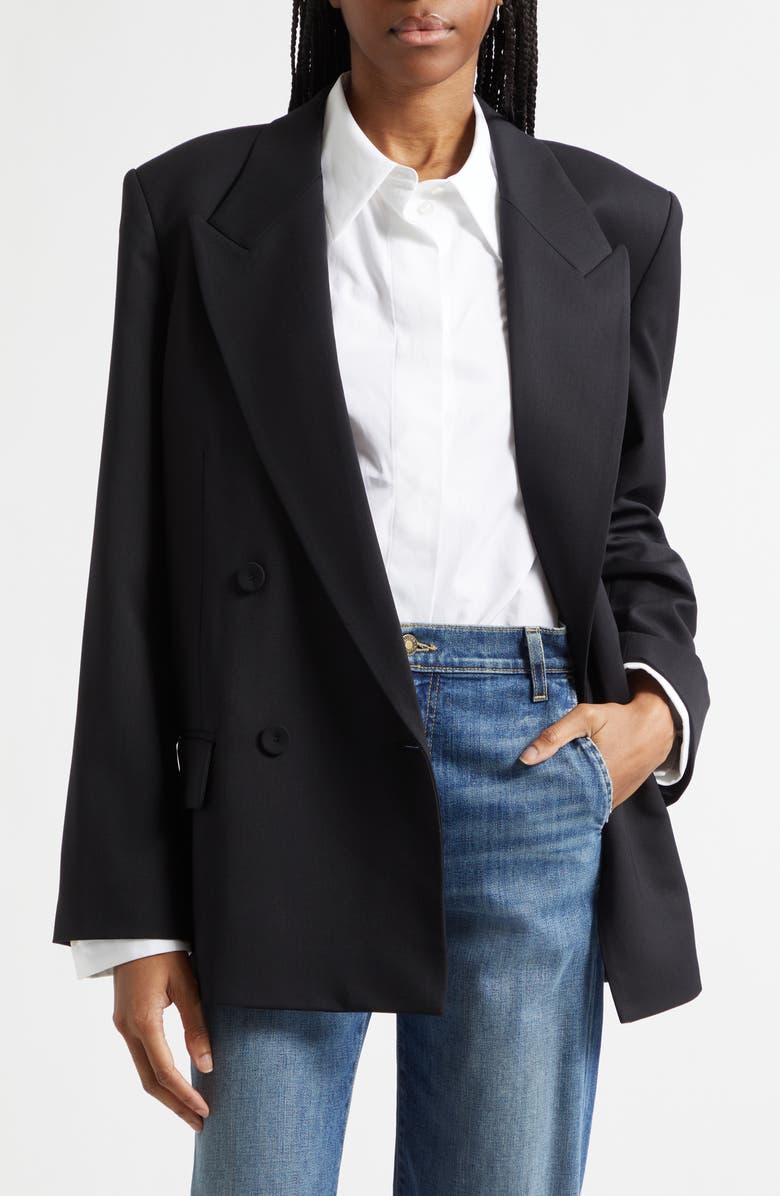 TWP Harper Double Breasted Tuxedo Jacket, Main, color, Black