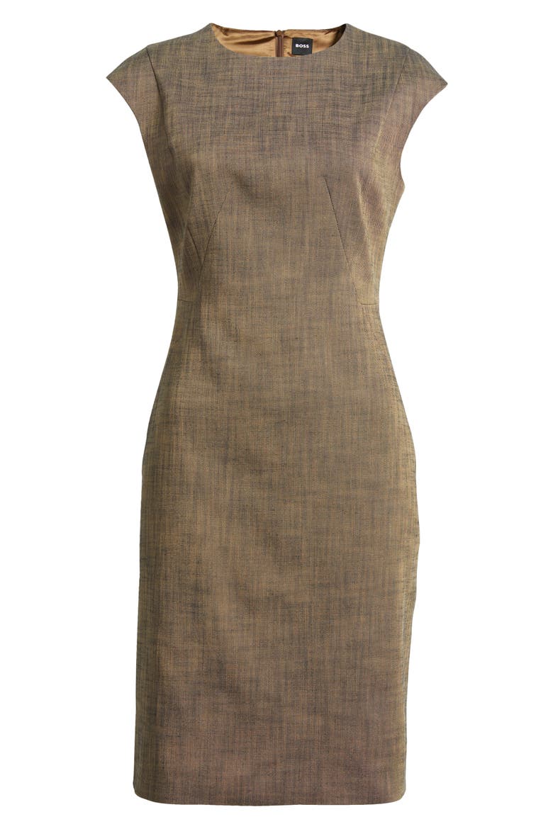 Dironah Sheath Dress, Alternate, color, TEAK SHARKSKIN