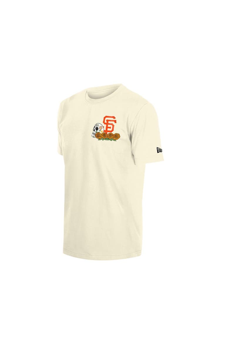 Men's New Era Natural San Francisco Giants Dia de los Muertos Sugar Skull T-Shirt, Alternate, color, Natural