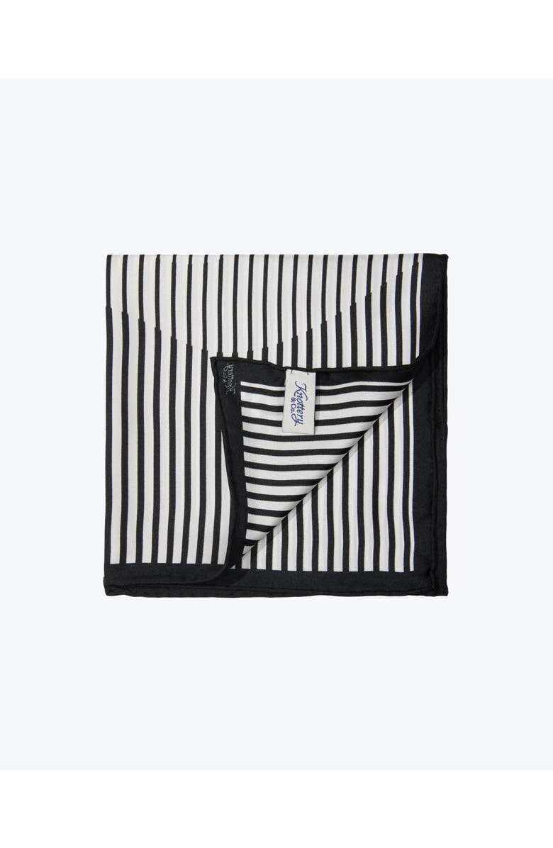 Knottery & Co Pinstripe Silk Pocket Square, Alternate, color, Black & White