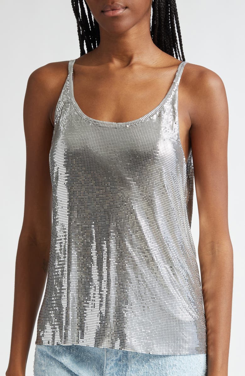 Rabanne Chainmail Mesh Tank, Alternate, color, 