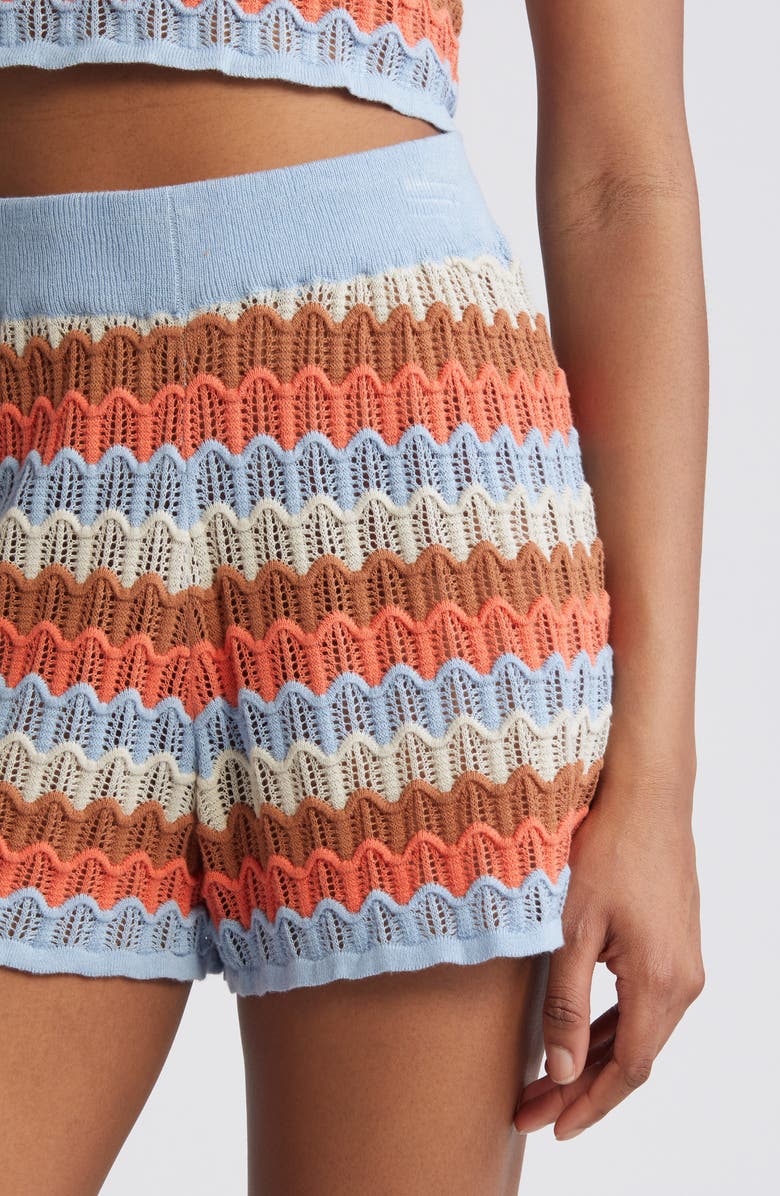 Rip Curl Santorini Sun Pointelle Stitch Sweater Shorts, Alternate, color, Multi Color Red