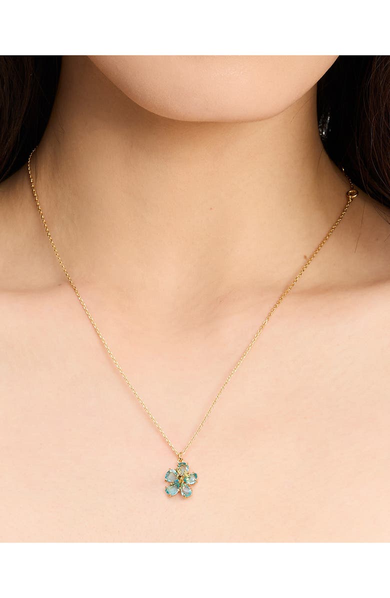 Kate Spade New York paradise flower mini pendant necklace, Alternate, color,