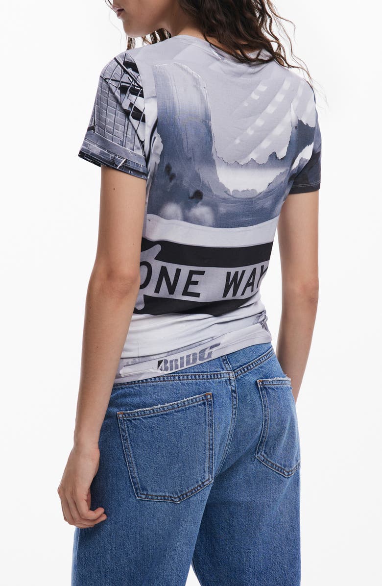 Desigual Abstract Cotton Graphic T-Shirt, Alternate, color,